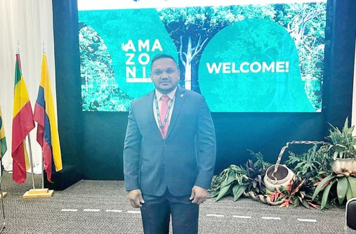 Minister of Natural Resources Vickram Bharrat at the Amazonian Summit