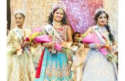 Medical student Shoshanna Ramdeen (centre) is Miss India Guyana 2018. First runner-up was Maya Persaud (left) and second runner-up was Oma Singh (Miss India Guyana photo)