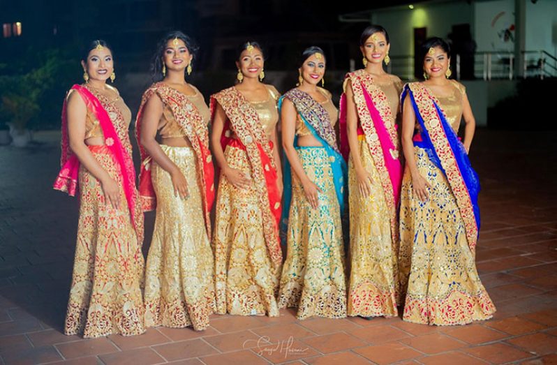 The six young ladies who made the cut for the finals of the Miss India Guyana 2019 (Miss India Guyana photo credit)