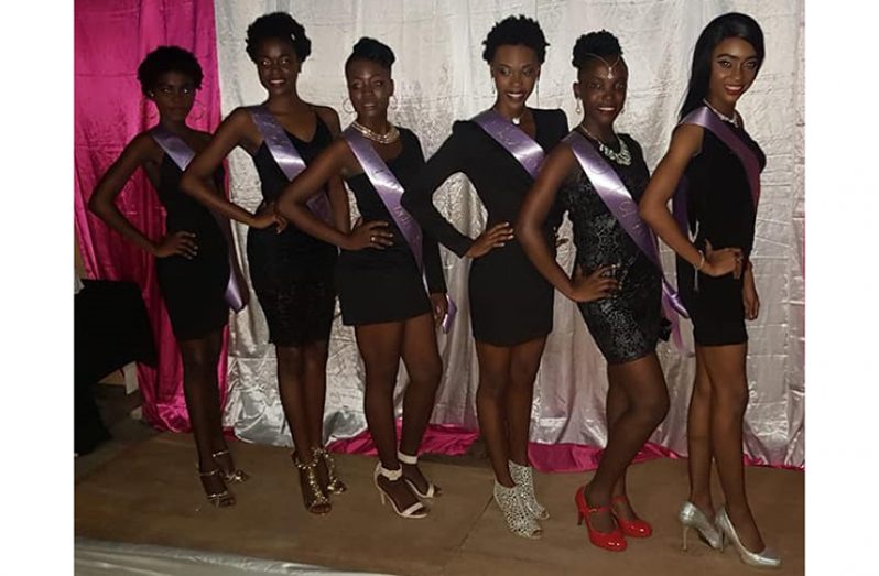 The six young ladies competing in the Miss Culture West Bank 2018 Pageant