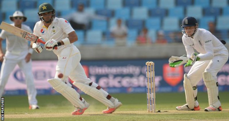 Pakistan captain Misbah-ul-Haq in action