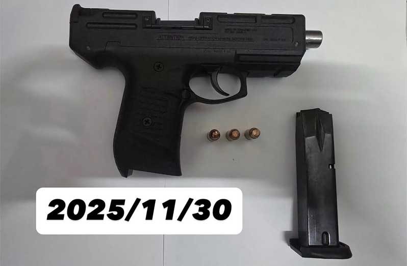The gun and ammunition that were found in Mocha on Sunday (GPF photo