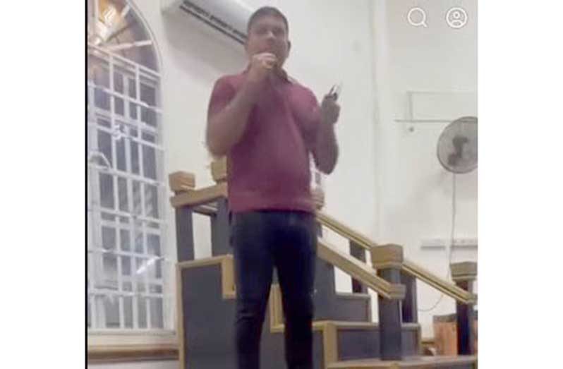 A screenshot of the video, which surfaced online