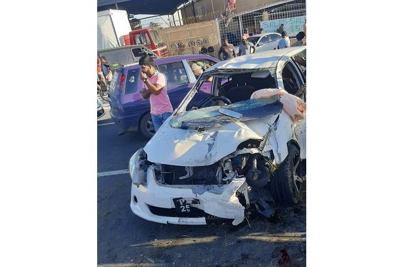 The car Trevor Mangal was driving when he met his demise. (Credit: Nakasia Logan)