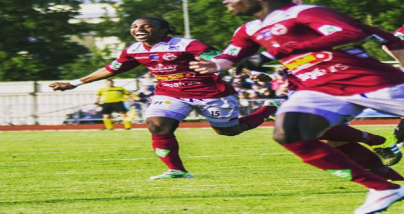 FF Jaro captain Walter Moore in jubilation after his side scored in their 2-1 derby win over VPS FC in the Finnish Premier League.