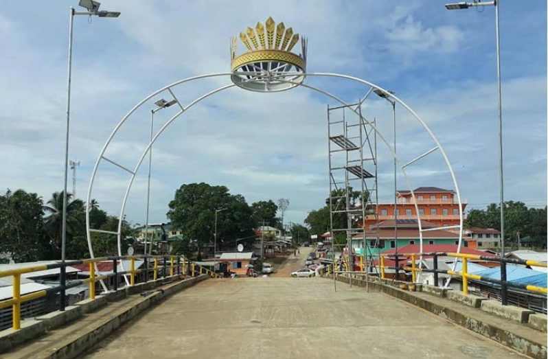 The Moruca Bridge which connects the villages of Kumaka and San Jose