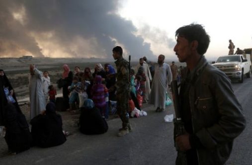 Several hundred civilians have now fled the city