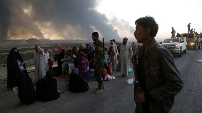 Several hundred civilians have now fled the city