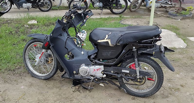 The motorcycle Shawn Patrick was riding when he met his demise.