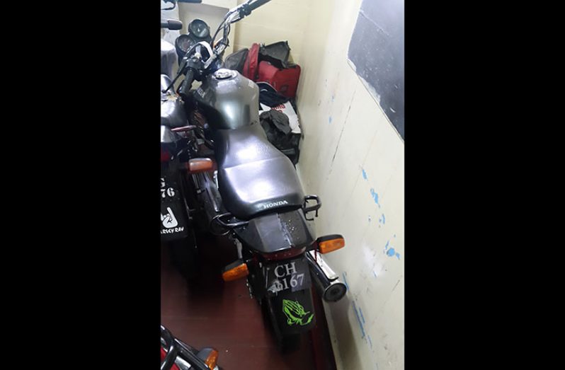 The motorcycle that was used during the robbery