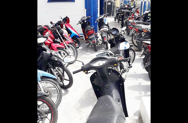 Seized motorcycles at  Traffic Headquarters, Eve Leary