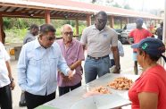 Minister of Agriculture, Zulfikar Mustapha, during his visit and engagement with the fisherfolk at the Meadow Bank wharf on Tuesday morning