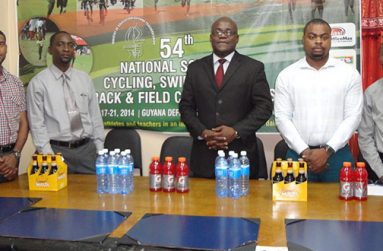 From left: Banks DIH’s Errol Nelson, GTU president Mark Lyte, Chief Education Officer Olato Sam, Event PRO Edison Jefford and DDL’s Larry Wills.