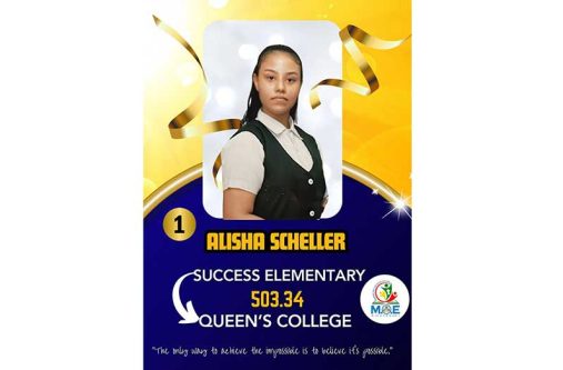Guyana's top performer for 2024, the National Grade Six Assessment (NGSA), Alisha Scheller of Success Elementary School 
