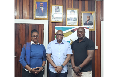 NSC Assistant Director Melissa Dow Richardson, Director Steve Ninvalle and GBF executive Rawle Toney