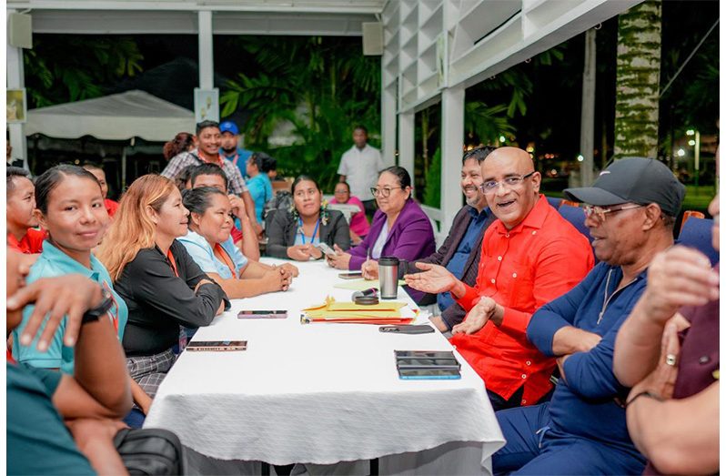 General Secretary of the PPP/C, Dr Bharrat Jagdeo with members of the NTC