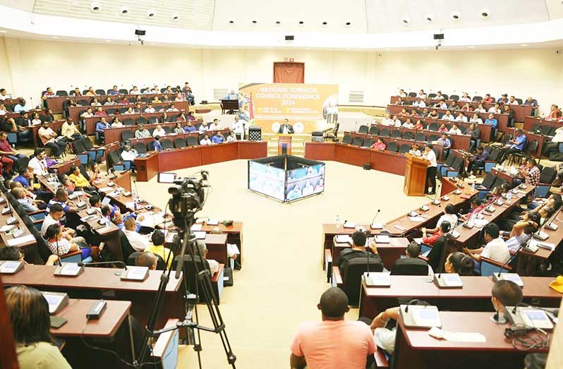 Minister of Housing and Water, Collin Croal, discusses achievements and plans at the National Toshaos’ Council Conference at the Arthur Chung Conference Centre on Thursday