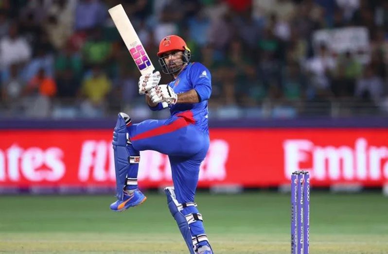 Mohammad Nabi's big hits pushed Afghanistan to a defendable total  •  (ICC via Getty)