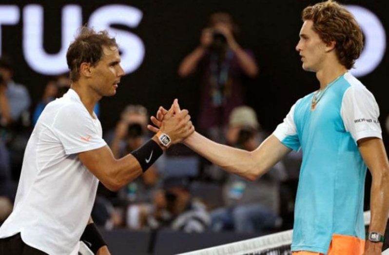 Rafael Nadal consoles Alexander Zverev after their thrilling contest