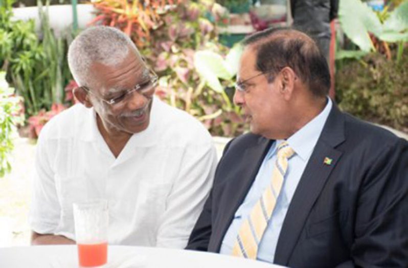 President David Granger and Prime Minister Moses Nagamootoo at the ceremony