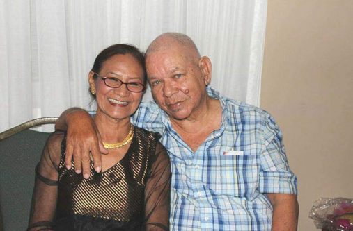 With her husband of 50 years, Mr. Christleigh Rhodius.