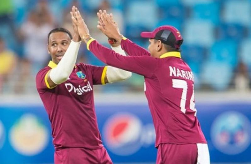Samuel Badree (left) claims Sunil Narine is good at both ends of the wicket