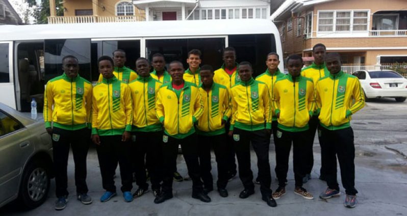 Some members of the National U-23 team prior to their departure to Antigua for the CFU Olympic Qualifiers.