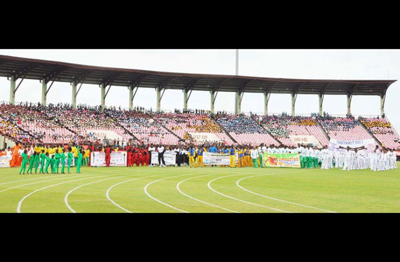 Some of the athletes decked out at the National Stadium last year