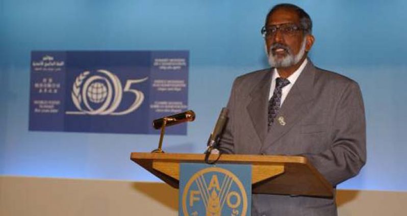 Mr. Navin Chandarpal speaking at the FAO during his tenure as Agriculture Minister