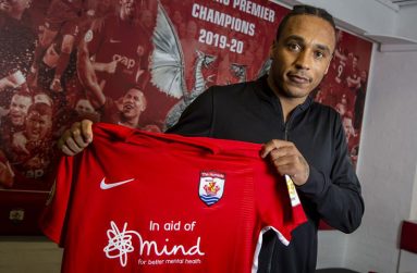 Neil Danns after singing with Connah’s Quay Nomads