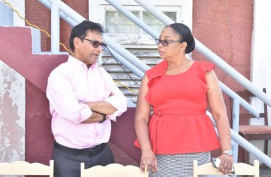 Project Manager Richard Mahase and Principal of GTI, Dr Renita Duncan at the sod-turning ceremony