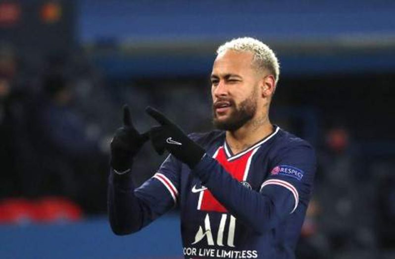 SG's Neymar celebrates after scoring against Istanbul Basaksehir in their Champions League match. (AP Photo/Francois Mori)