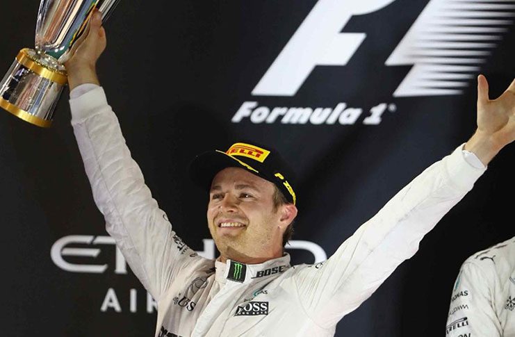 Nico Rosberg celebrates winning wins the 2016 F1 World Championship