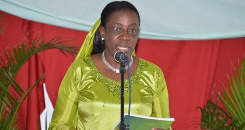 Minister Nicolette Henry addressing a pre-Diwali celebration on Monday