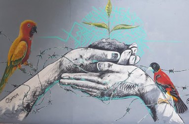 “The Good Fight”, mural by Collin Simon and Nigel Butler