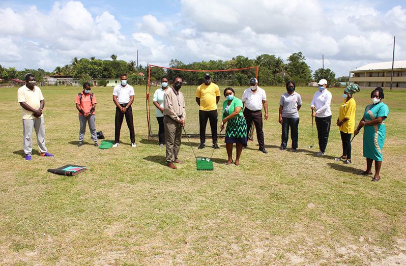 REDO Nigel Richards along with some of the teachers during the recent school's golf programme