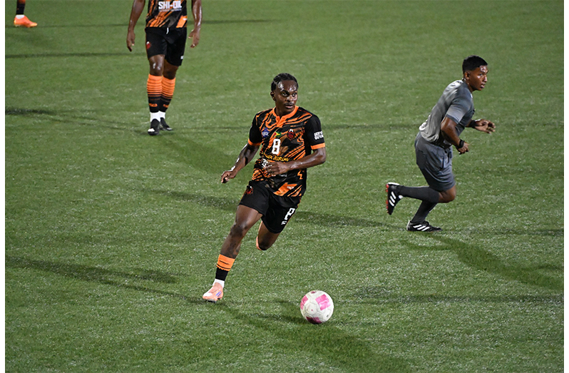 Darren Niles on the go for goal