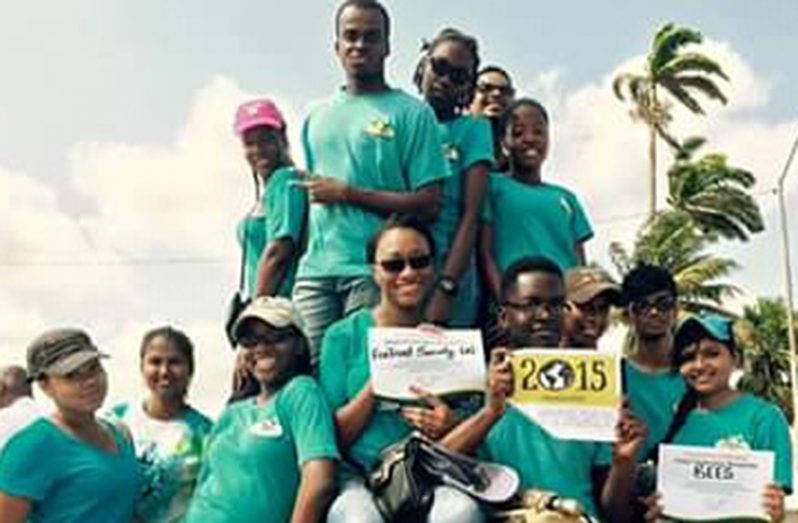 Nkofi and friends at the Coastal Cleanup 2015