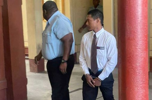 Noah Beaton was taken into police custody at the Georgetown Magistrates’ Courts after his court appearance