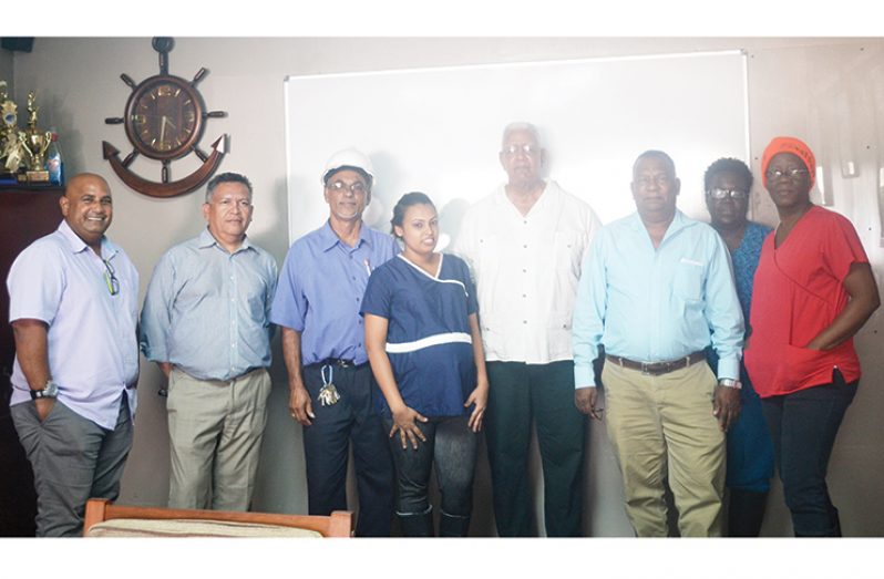 Minister Holder, officials from Noble House Seafoods and other Ministry of Agriculture officials