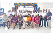 Noble Pioneer, Captain Chris (from extreme right standing; El Dorado Offshore Local Content Champion), Thalia Wilson (seated third from right); MATPAL Representative, Coleen Abrams (seated second from left); and Noble Local Content Manager, Renatha Khan (seated third from left), flanked by Noble Marine Cadets and other officials at Wednesday’s launch (Japheth Savory photo)