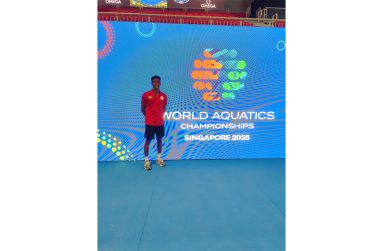 Olympian Raekwon Noel at the World Aquatics Championship