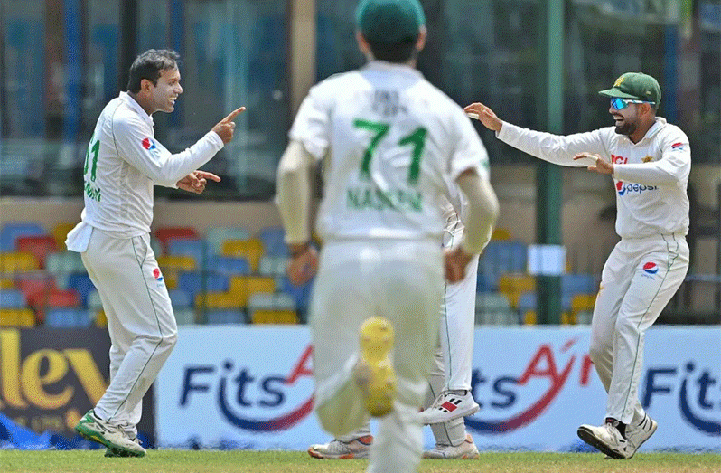 Noman Ali ran through the Sri Lankan batting in the second session on day four  (AFP/Getty Images)