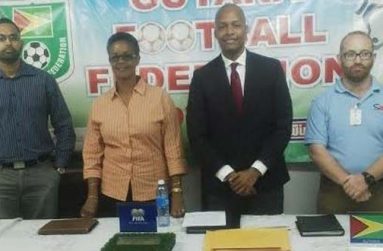 GFF Normalisation Committee (L-R) Tariq Williams, Dr Karen Pilgrim, Clinton Urling and Stuart May. Missing is Rabin Chandarpal.
