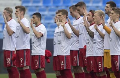 Norway players, including Erling Haaland (far left), wore shirts last year saying 'human rights on and off the pitch' in protest of the Qatar World Cup. Norway have not qualified for the tournament.