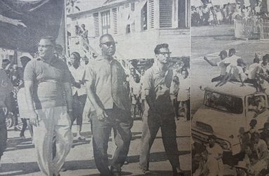 May Day Rally 1966 - 
Officials of the Trades Union Congress lead the May Day Parade, 1966, in Georgetown