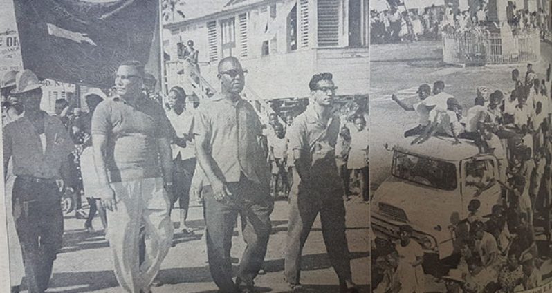 May Day Rally 1966 - 
Officials of the Trades Union Congress lead the May Day Parade, 1966, in Georgetown