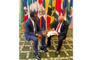 Minister of Foreign Affairs and International Co-operation, Hugh Hilton Todd and OAS Secretary-General, Mr. Albert Ramdin