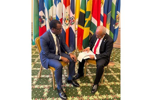 Minister of Foreign Affairs and International Co-operation, Hugh Hilton Todd and OAS Secretary-General, Mr. Albert Ramdin