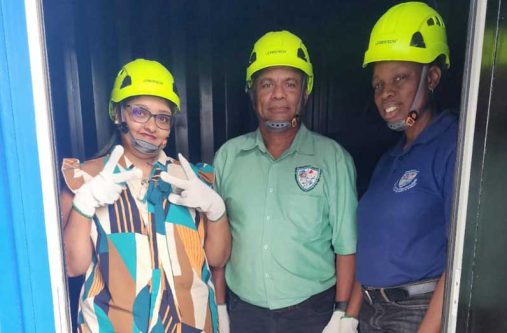 Three of the six Occupational Safety and Health officers who participated in the Labour Ministry Confined Space Entrant and Attendant Training